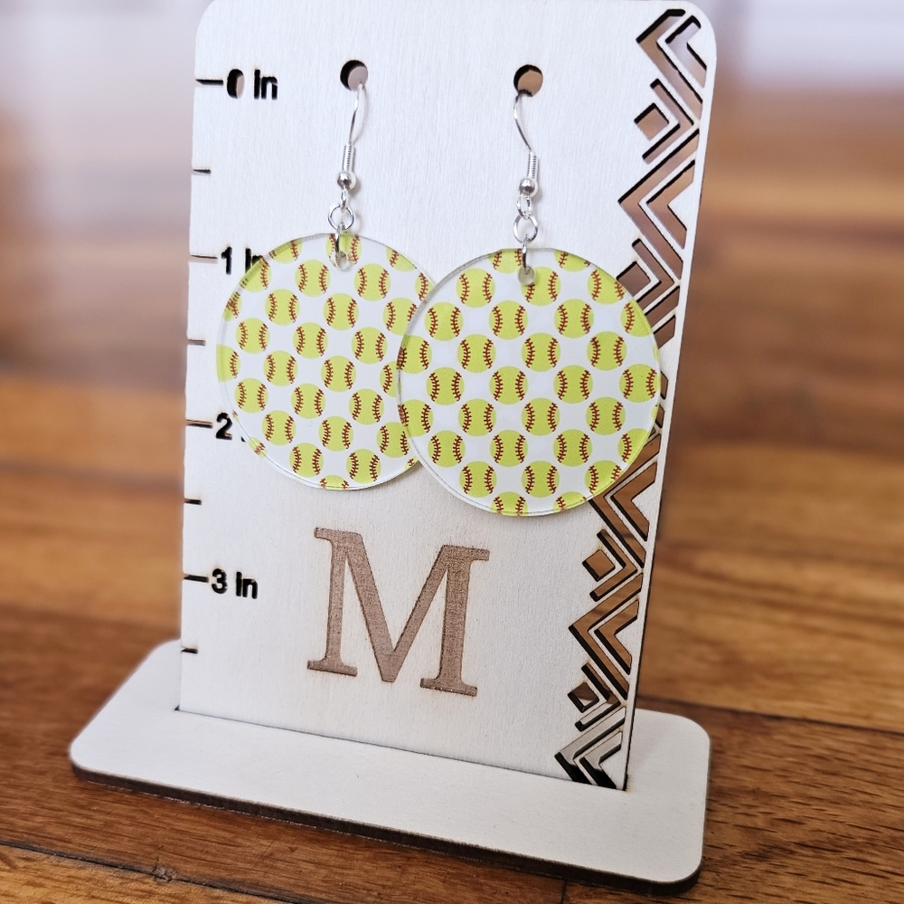 NEW acrylic Softball Dangles